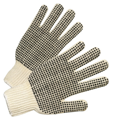 Anchor Brand Medium Weight Seamless String-Knit Gloves with Single-Sided PVC Dot Grips
