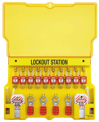 Master Lock Safety Series Lockout Stations with Key Registration Cards