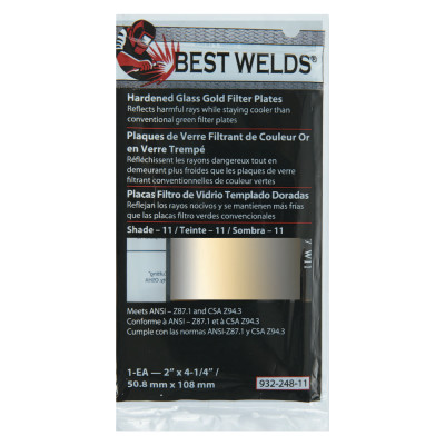 Best Welds Hardened Glass Gold Filter Plates